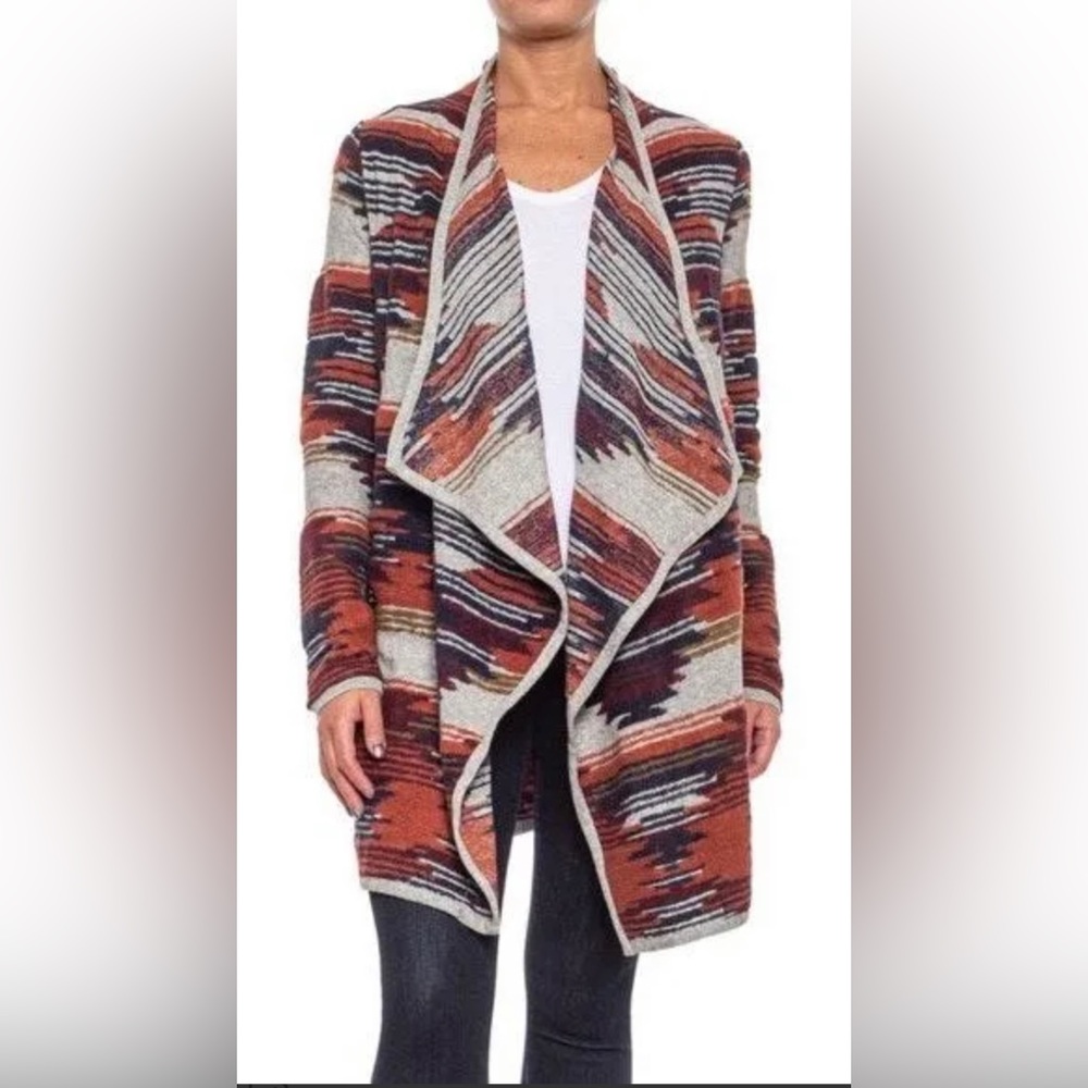 Lucky Brand Aztec Open Drape Sweater S